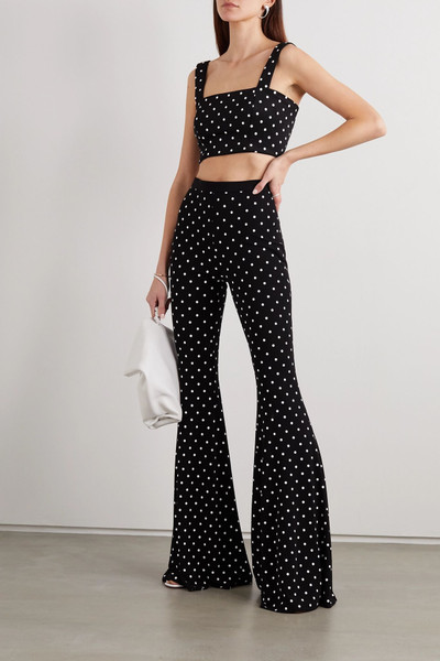 Balmain Cropped polka-dot stretch-knit top outlook