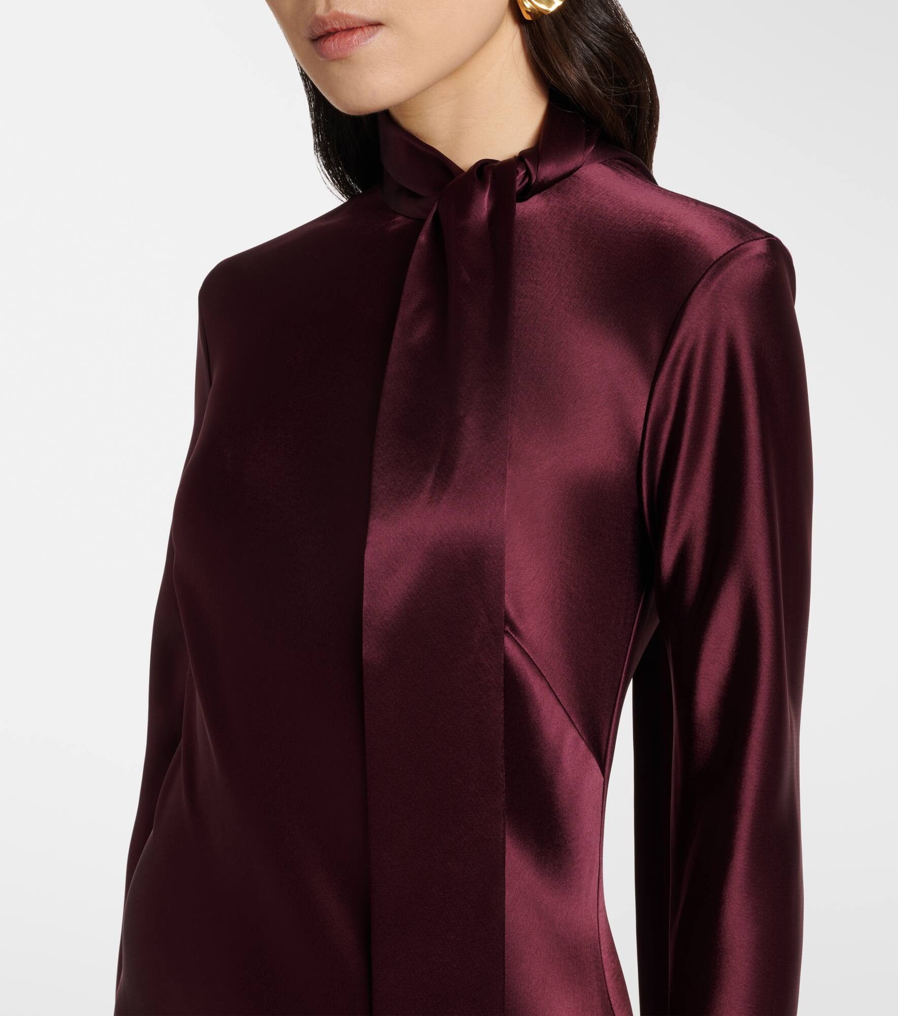 Emilie tie-neck satin maxi dress - 4