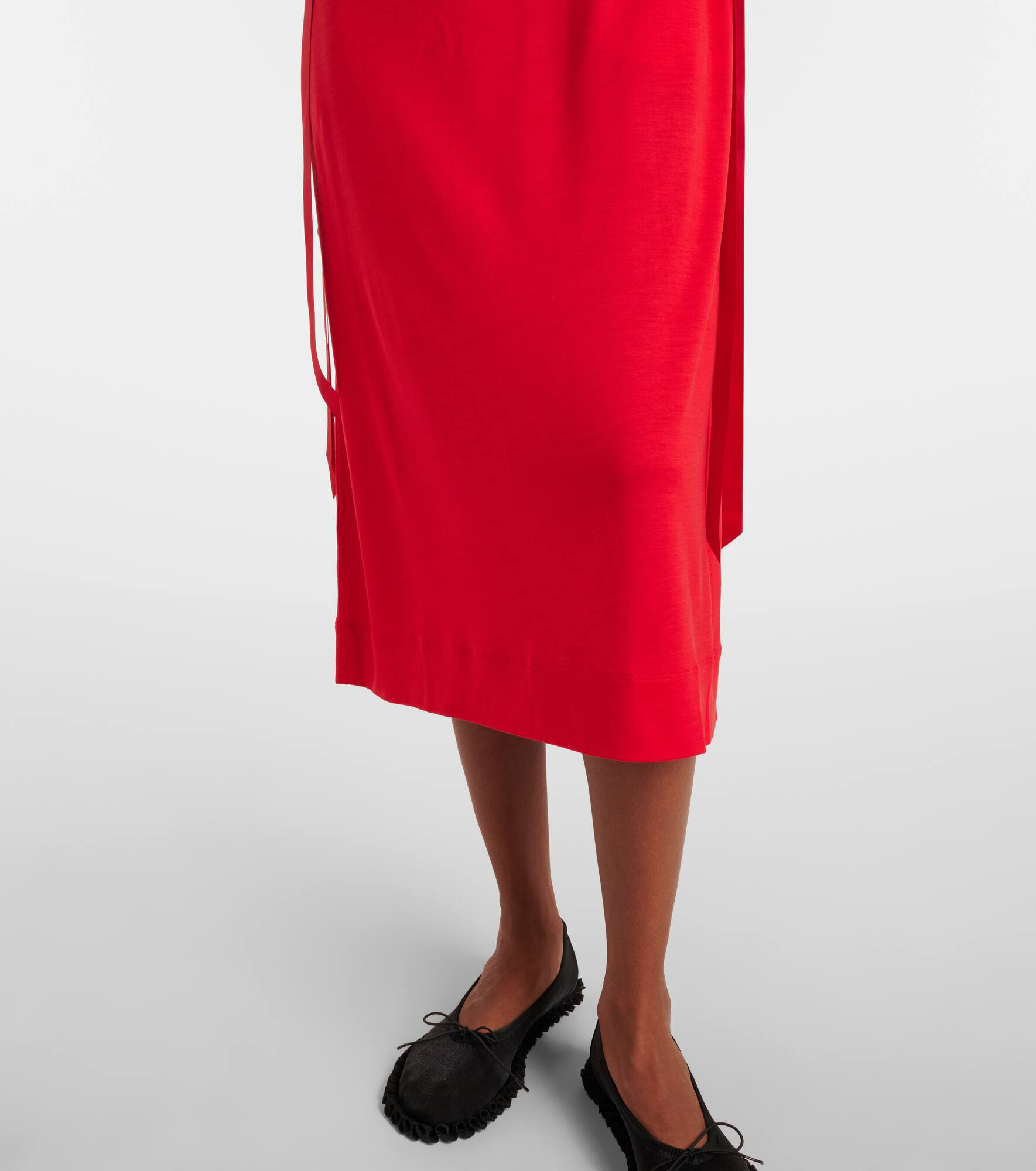 Bow-detail jersey midi dress - 6
