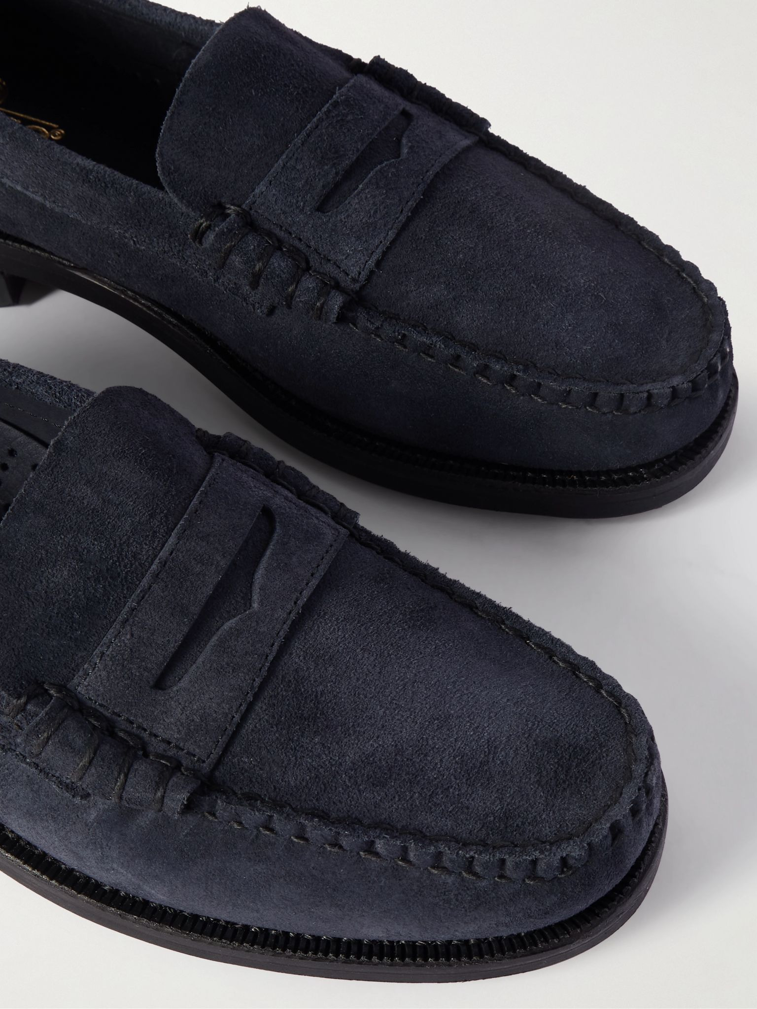 Classic Dan Suede Penny Loafers Navy - 5