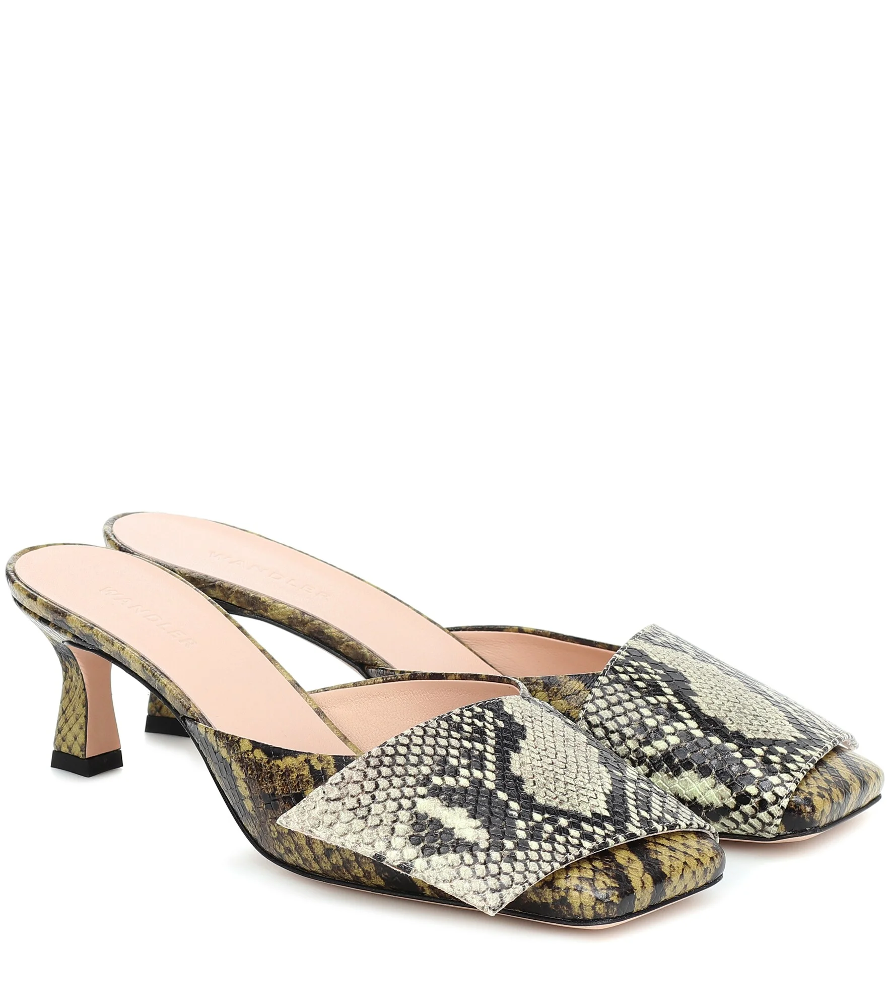 Isa snake-effect leather mules - 1