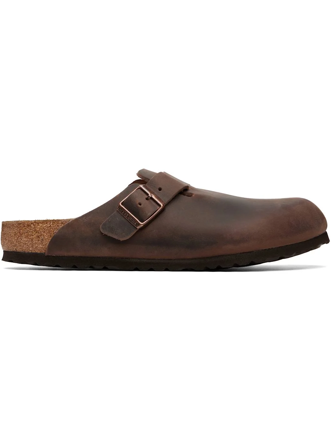 Brown Regular Boston Oiled Leather Slip-on Loafers - 1
