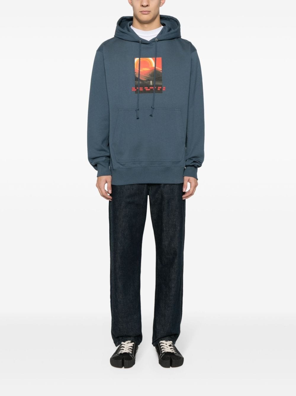 graphic-print cotton hoodie - 2
