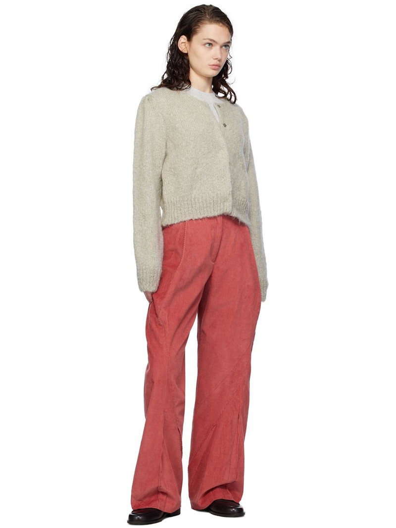 AMOMENTO Gray New Grandma Cardigan outlook