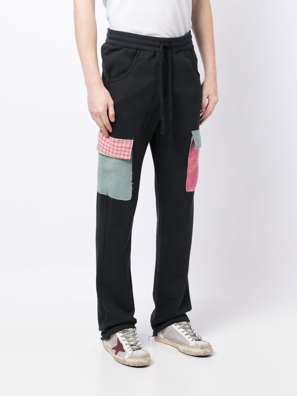 flap-pockets cotton track pants - 3