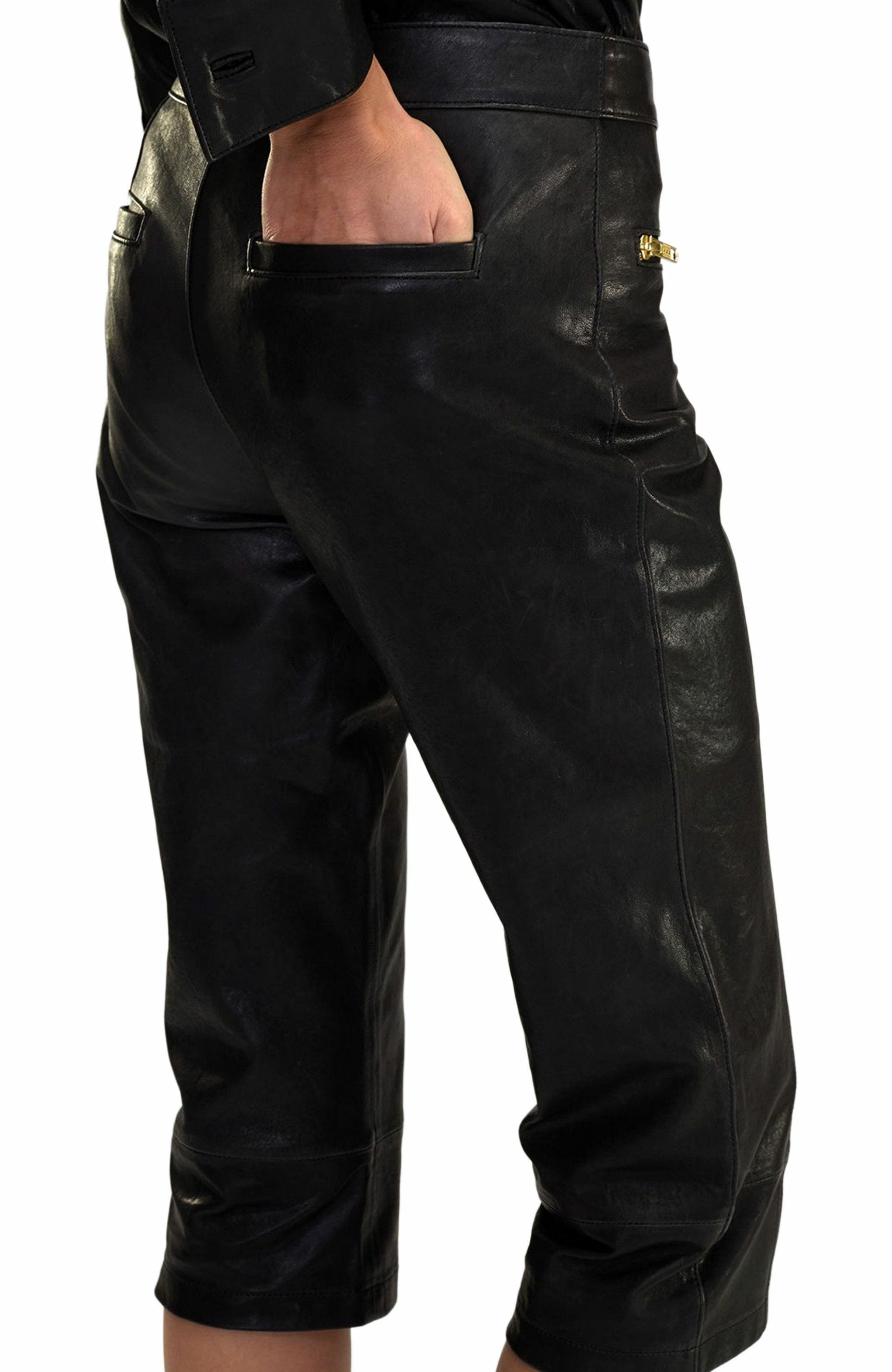 Cynthia Rowley LEATHER CAPRIS in Black at Nordstrom - 5