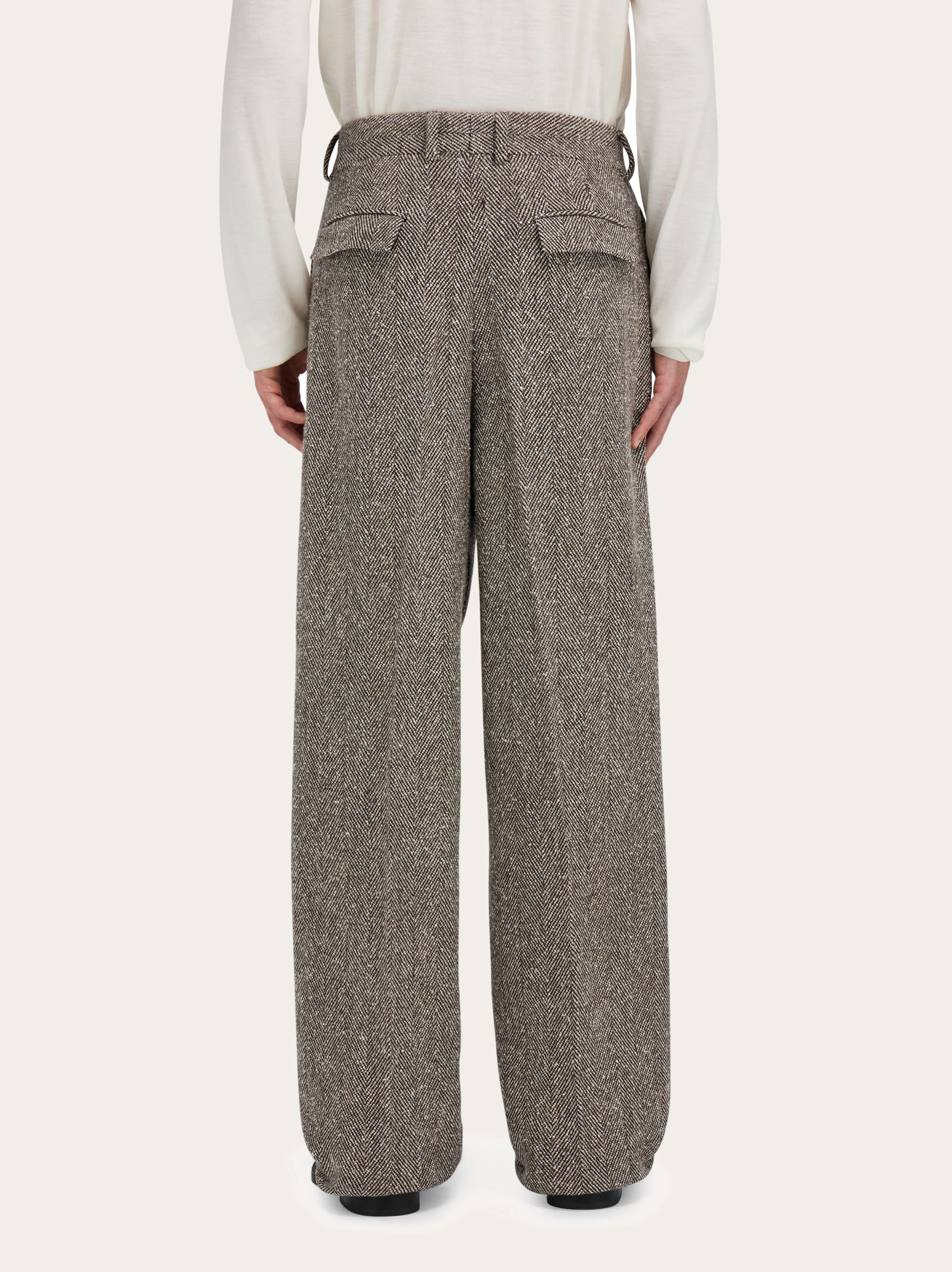 Wide legged chevron trouser - 4