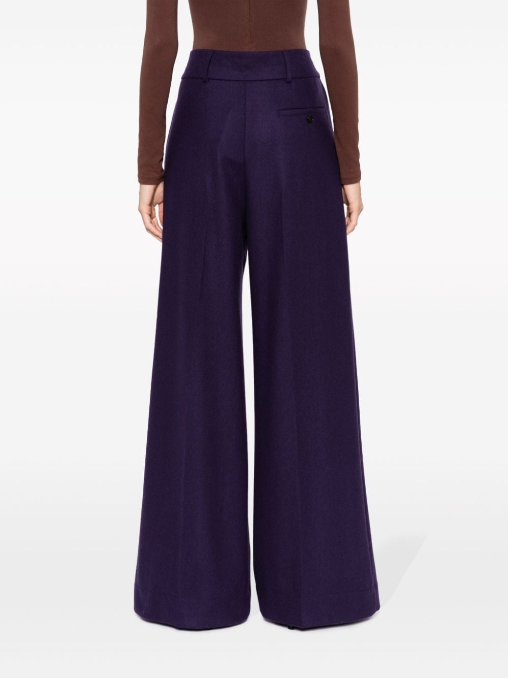 high-waisted flared trousers - 4