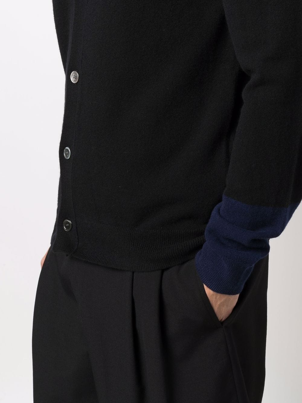 two-tone wool cardigan - 5