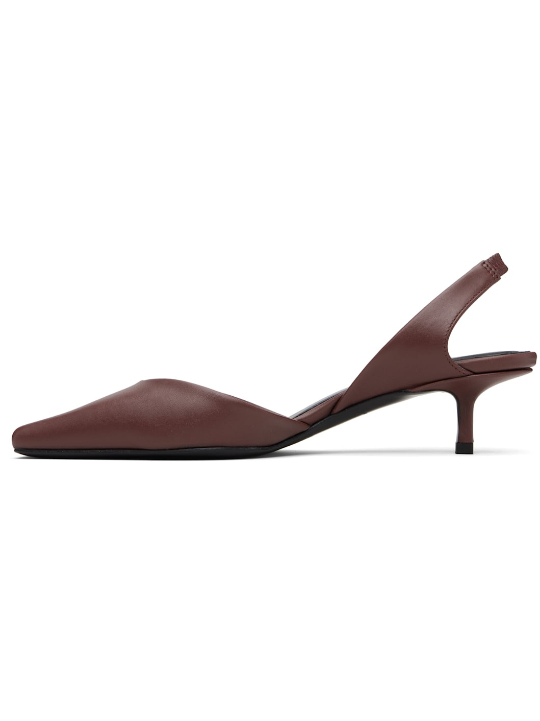 Burgundy Akila LDS Leather Slingback Heels - 3