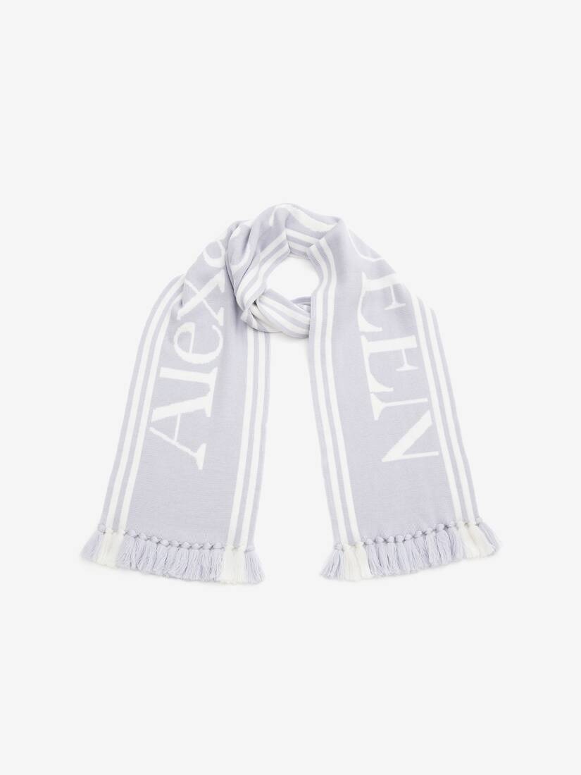 Women's McQueen Knit Scarf in Lilac/ivory - 2