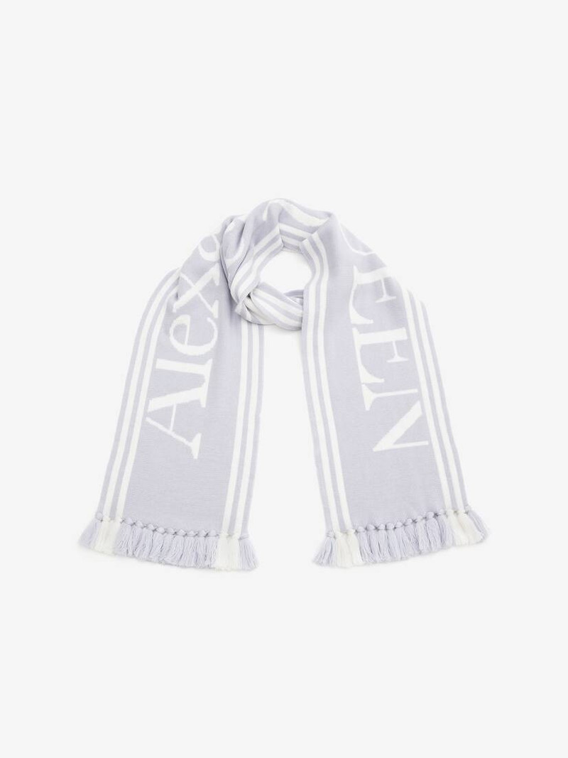 Alexander McQueen Women's McQueen Knit Scarf in Lilac/ivory outlook