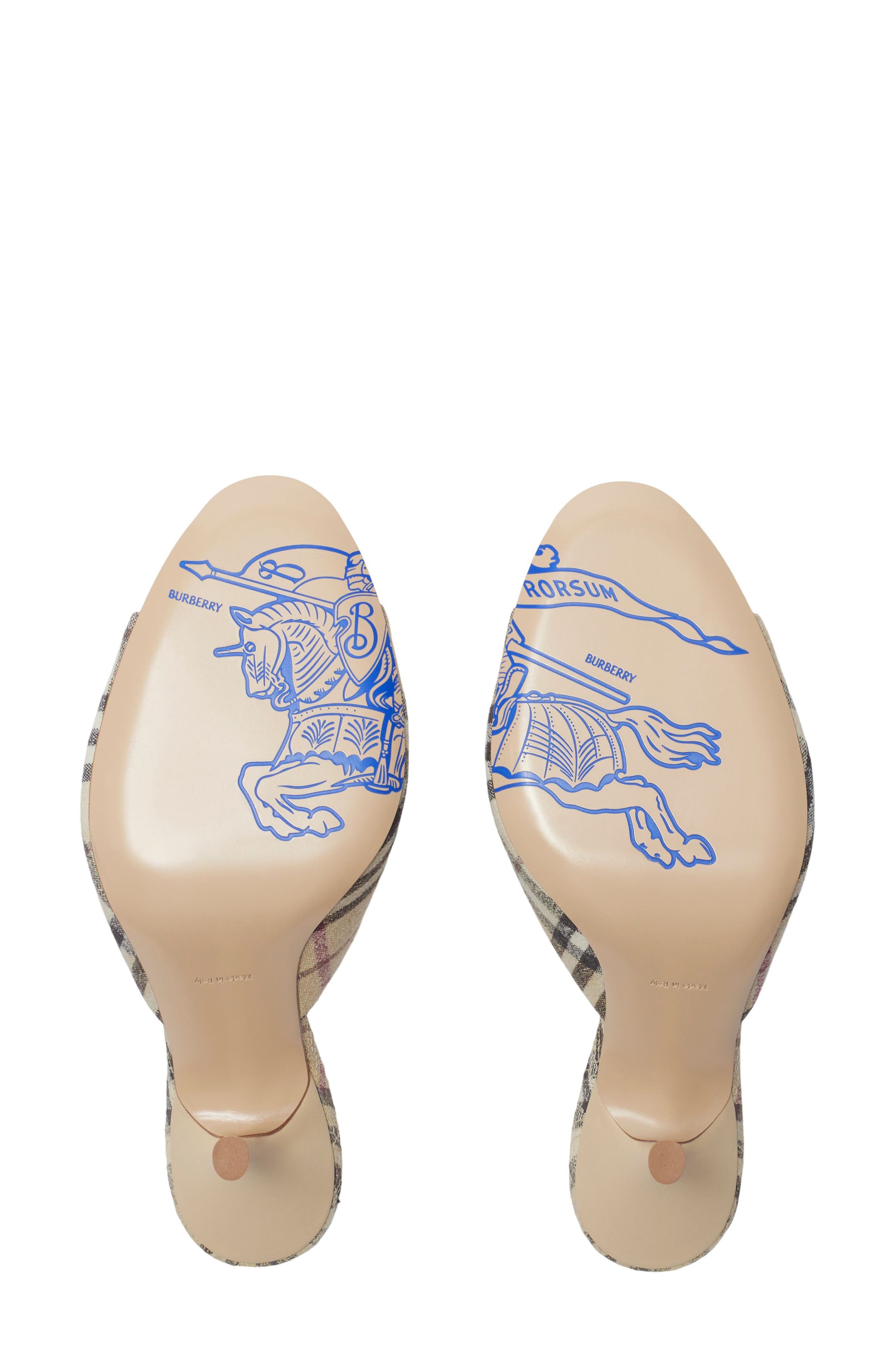 burberry Mews Check Slide Sandal (Women)
 in Alabaster Ip Check at Nordstrom - 5