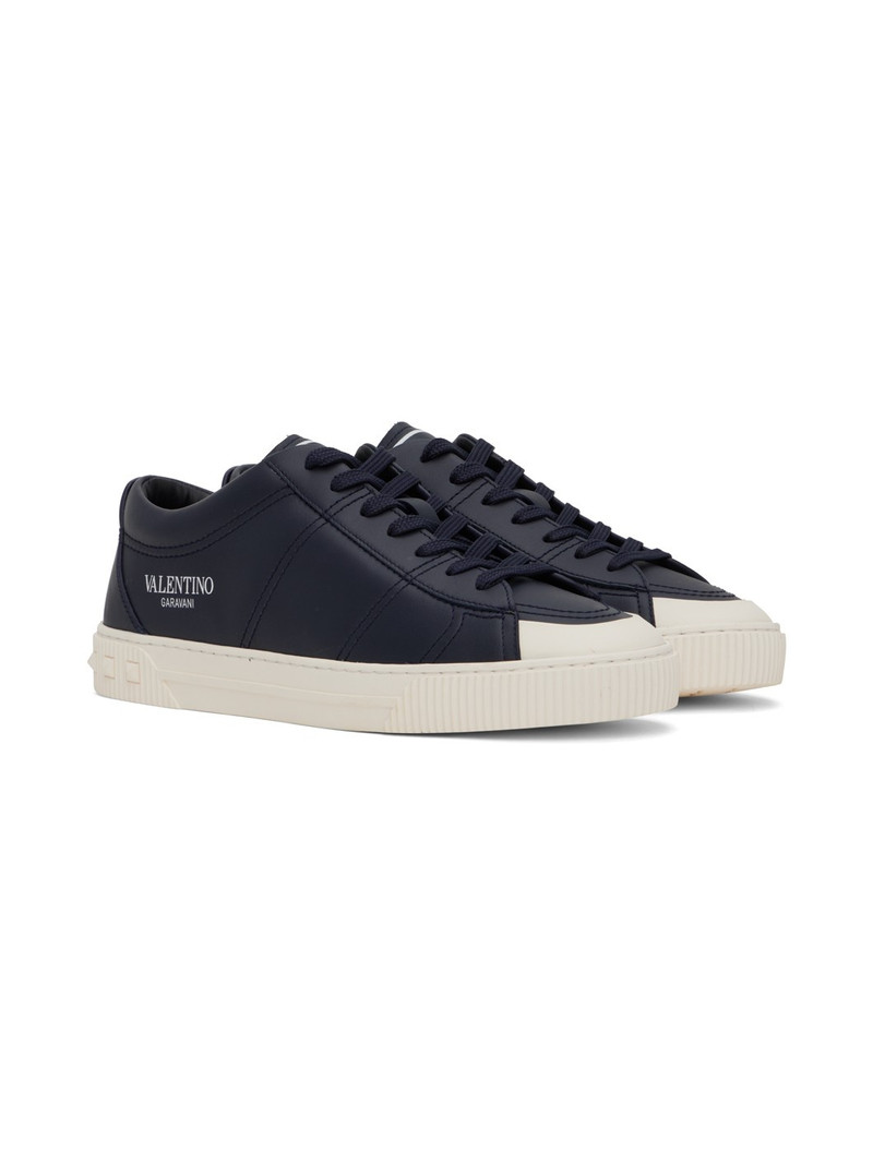 Navy Cityplanet Calfskin Sneakers 4