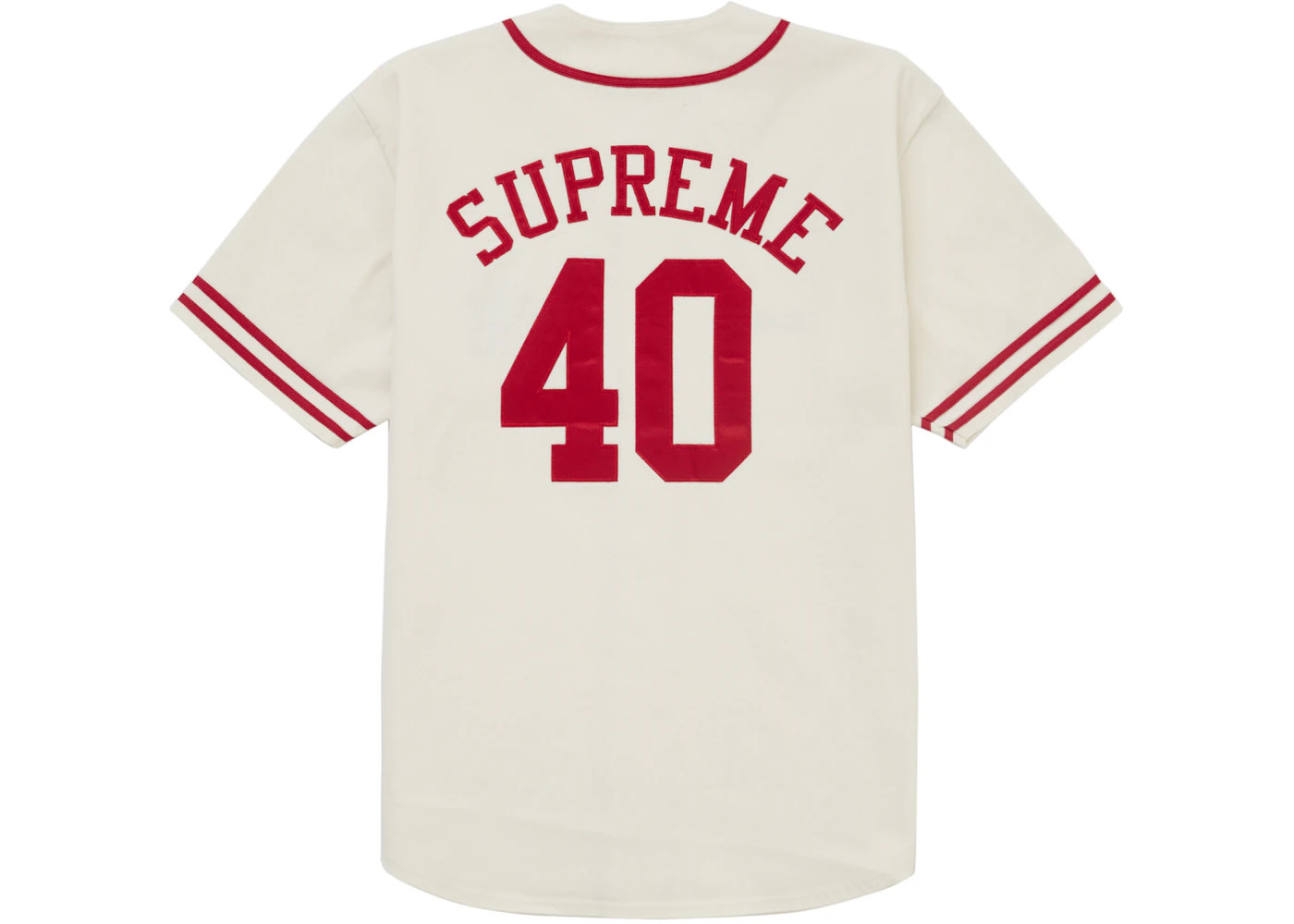 Supreme 40 Acres Twill Baseball Jersey White - 2