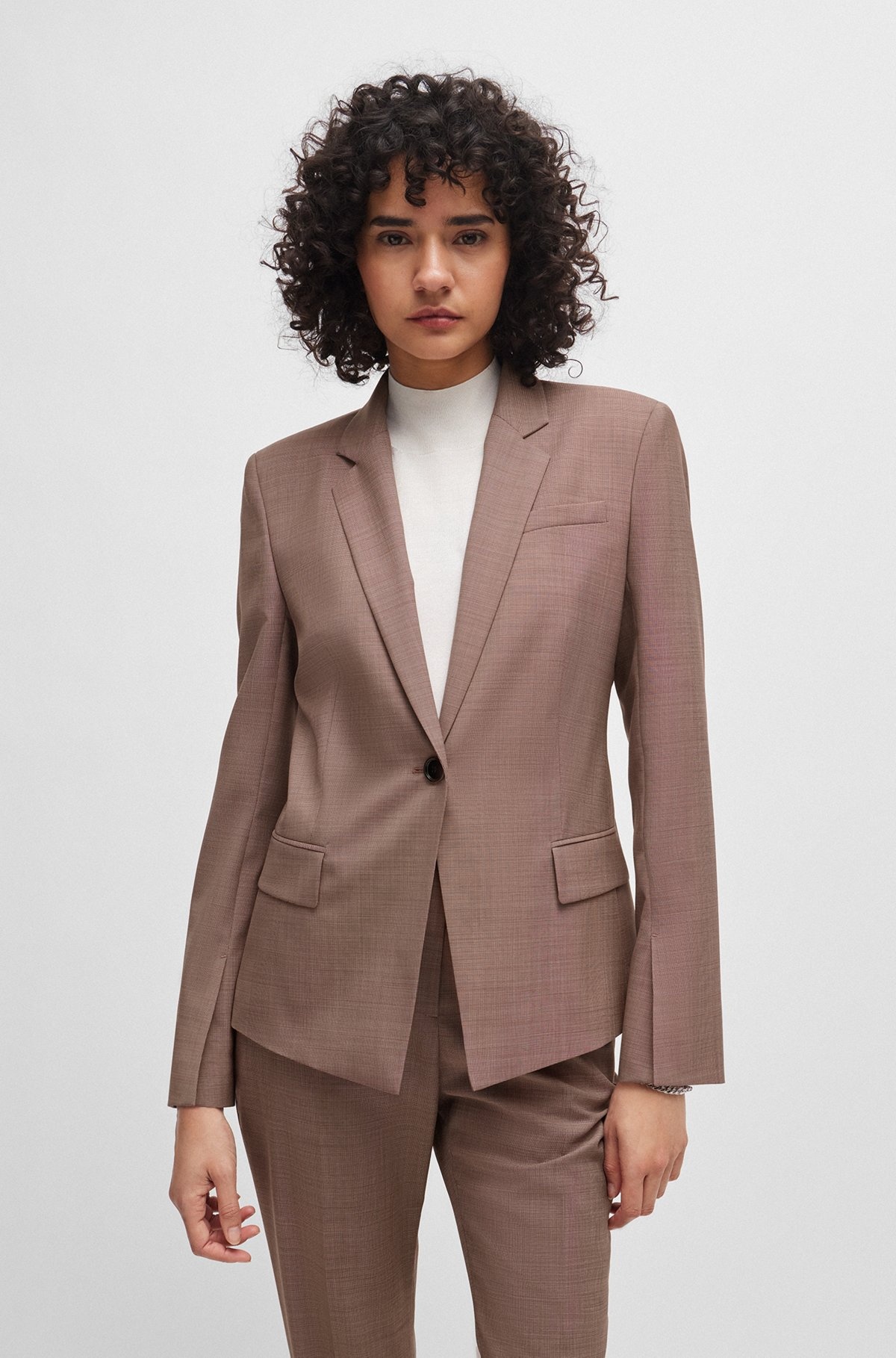 SLIM-FIT JACKET IN ITALIAN VIRGIN-WOOL SHARKSKIN - 2