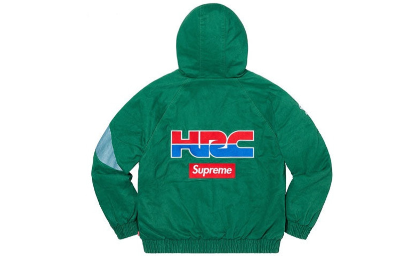 Supreme Supreme x Honda Fox Racing Puffy Zip Up Jacket 'Green' SUP-FW19-597 outlook