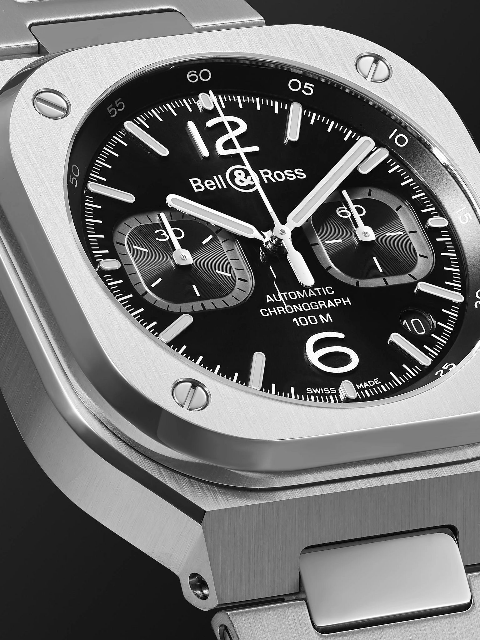 BR 05 Automatic Chronograph 42mm Stainless Steel Watch, Ref. No. BR05C-BL-ST/SST Black - 6