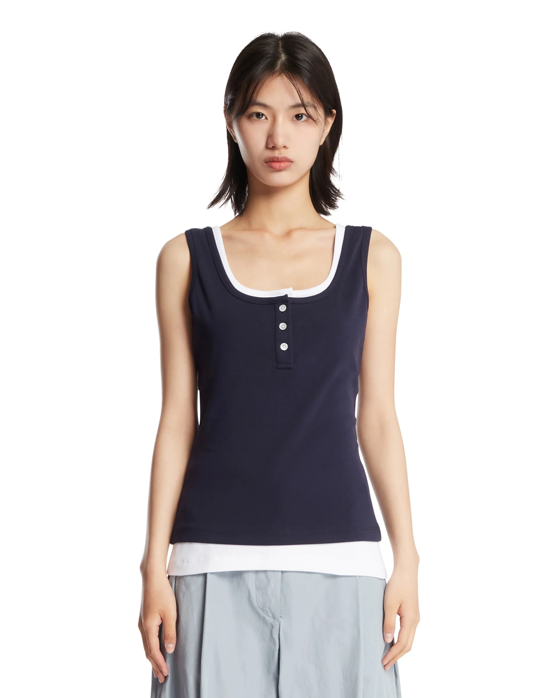 Blue Double-Layer Top - 1