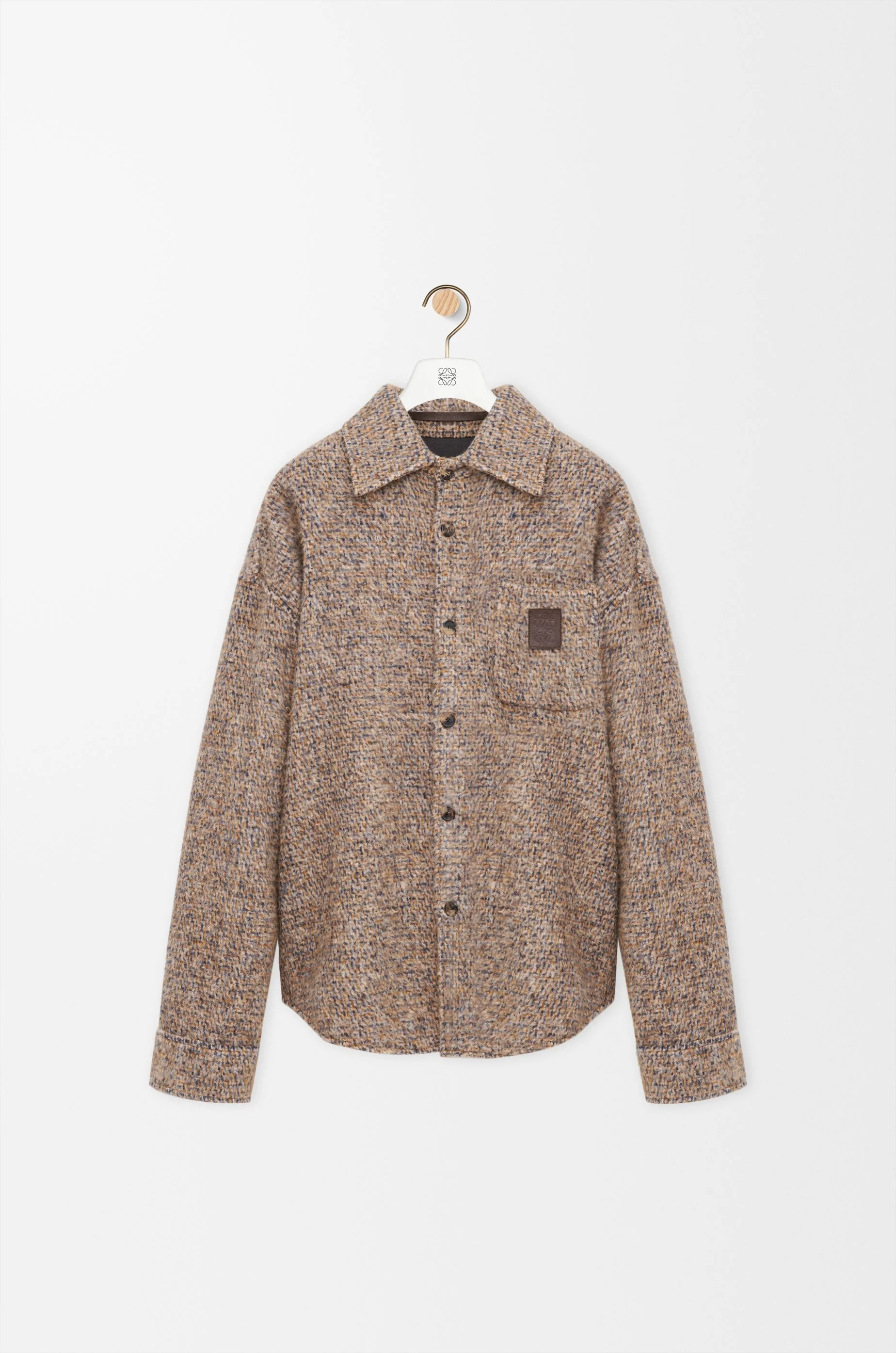Overshirt in wool and llama blend - 1