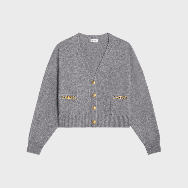 cardigan with gourmettes in heritage cashmere 1