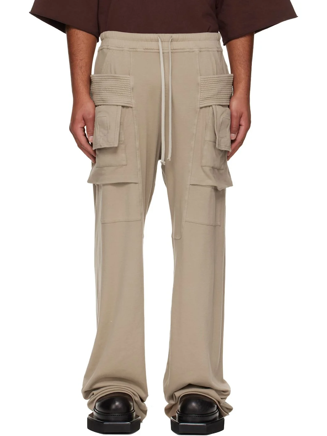 Taupe Concordians Wide Creatch Cargo Pants - 1