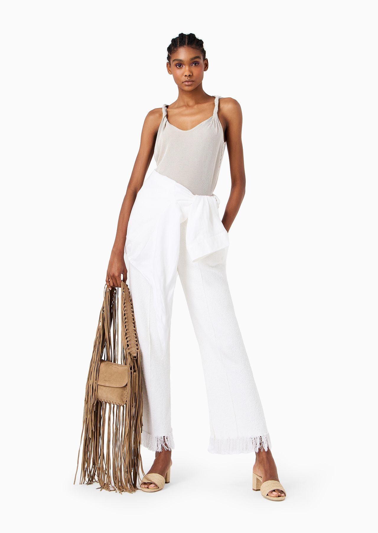 La Prima fringed suede bag - 9