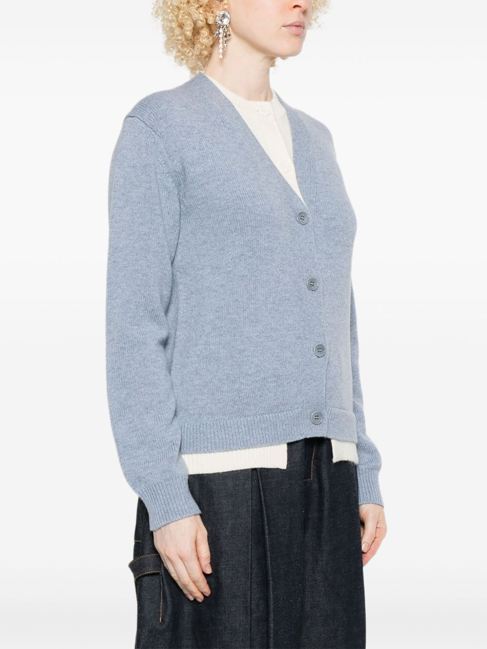 button-front layered cardigan - 3