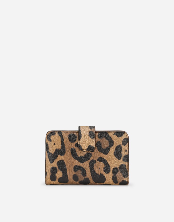 Small continental wallet in leopard-print Crespo with branded plate - 3