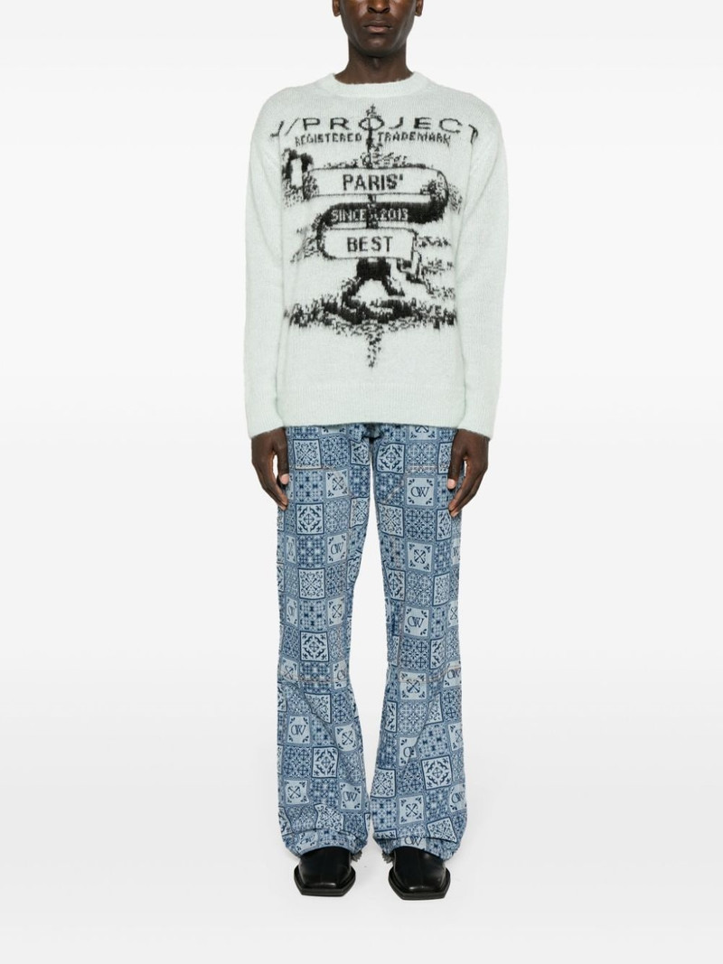 Off-White logo-print flared carpenter jeans outlook