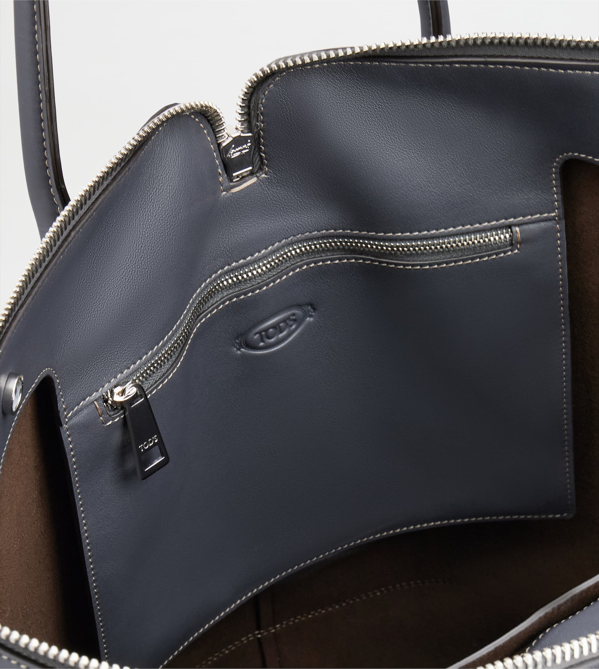 TOD'S DI BAG SWING IN LEATHER LARGE - GREY - 8