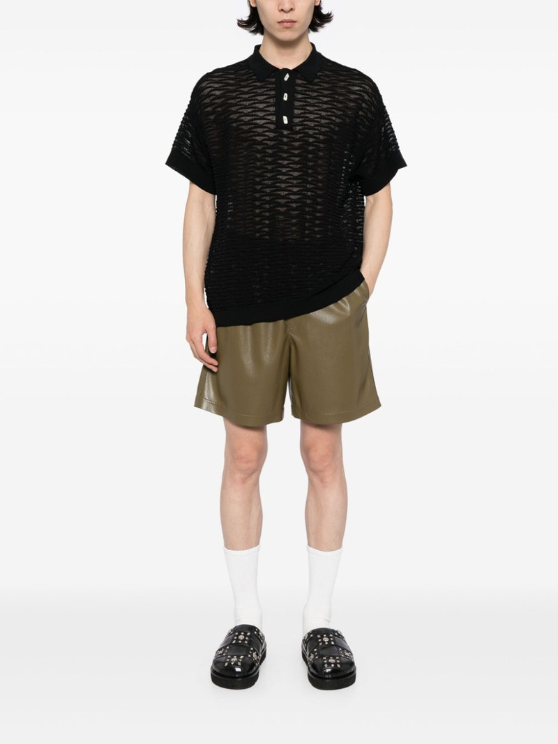 NAMACHEKO textured finish sheer polo shirt outlook