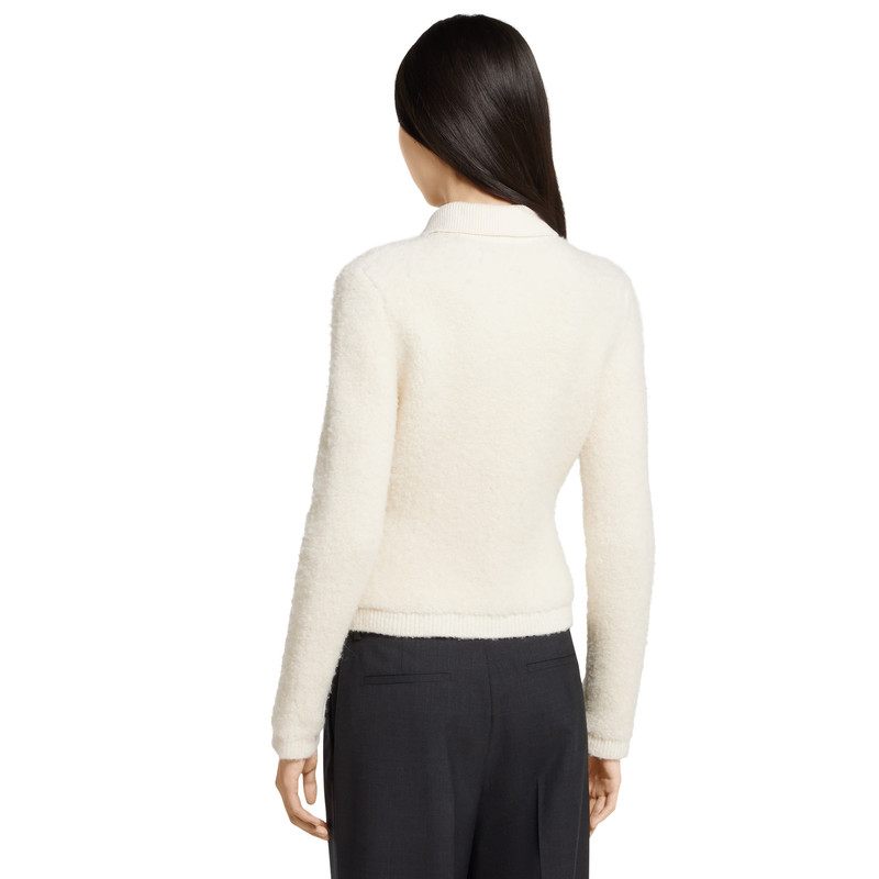 Wool bouclé polo cardigan 4