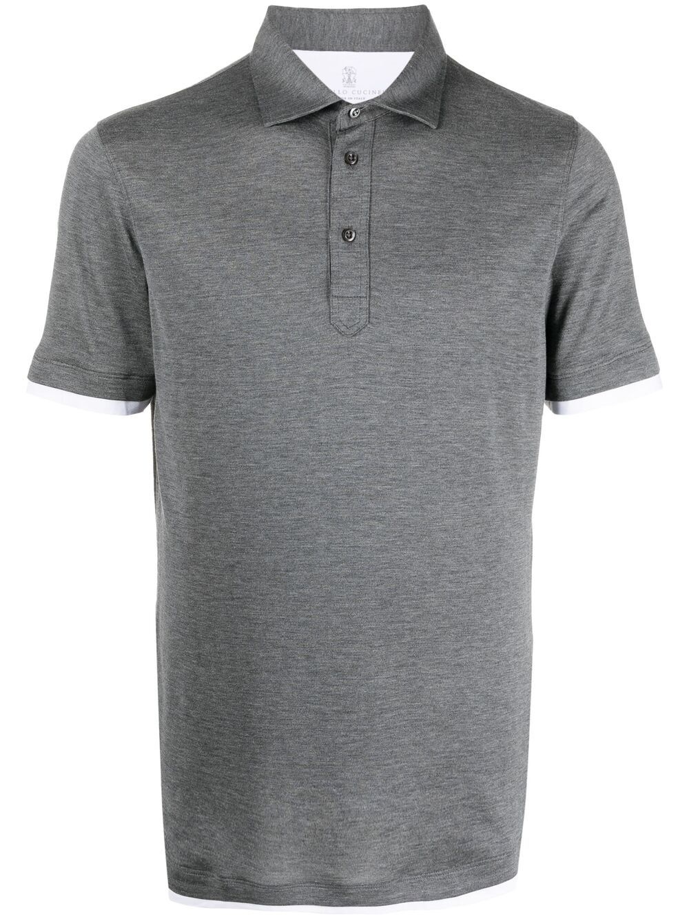 contrast-trimmed polo shirt - 1