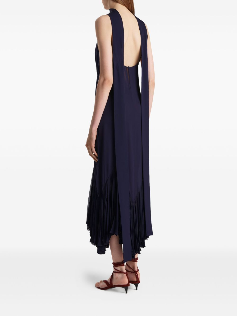 Candita pleated V-neck slip midi dress - 4