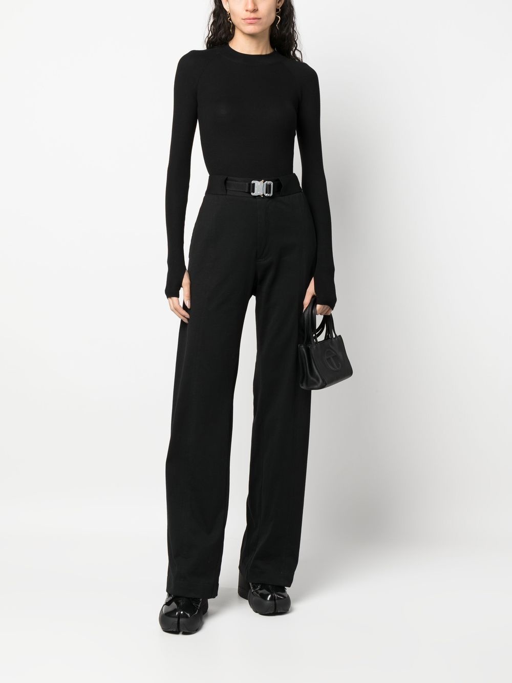 buckle-waist straight trousers - 2