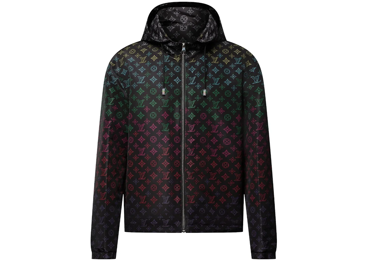 Louis Vuitton Monogram Flowers Gradient Printed Windbreaker Black - 1