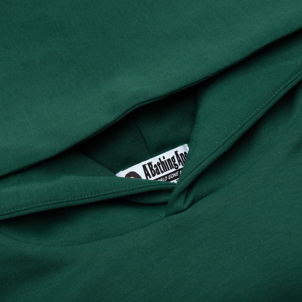 COLLEGE PUFFY RELAXED FIT PULLOVER HOODIE - GREEN - 3