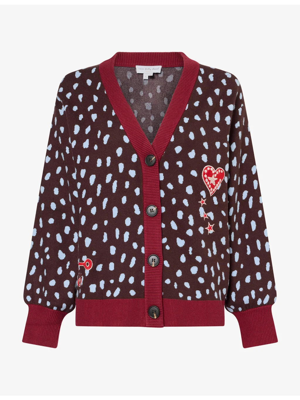 Deer-Pattern Knitted Cardigan - 1