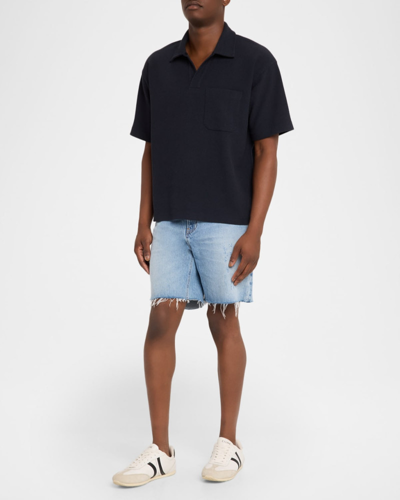 FRAME Men & apos;s Textured Johnny Collar Polo Shirt outlook