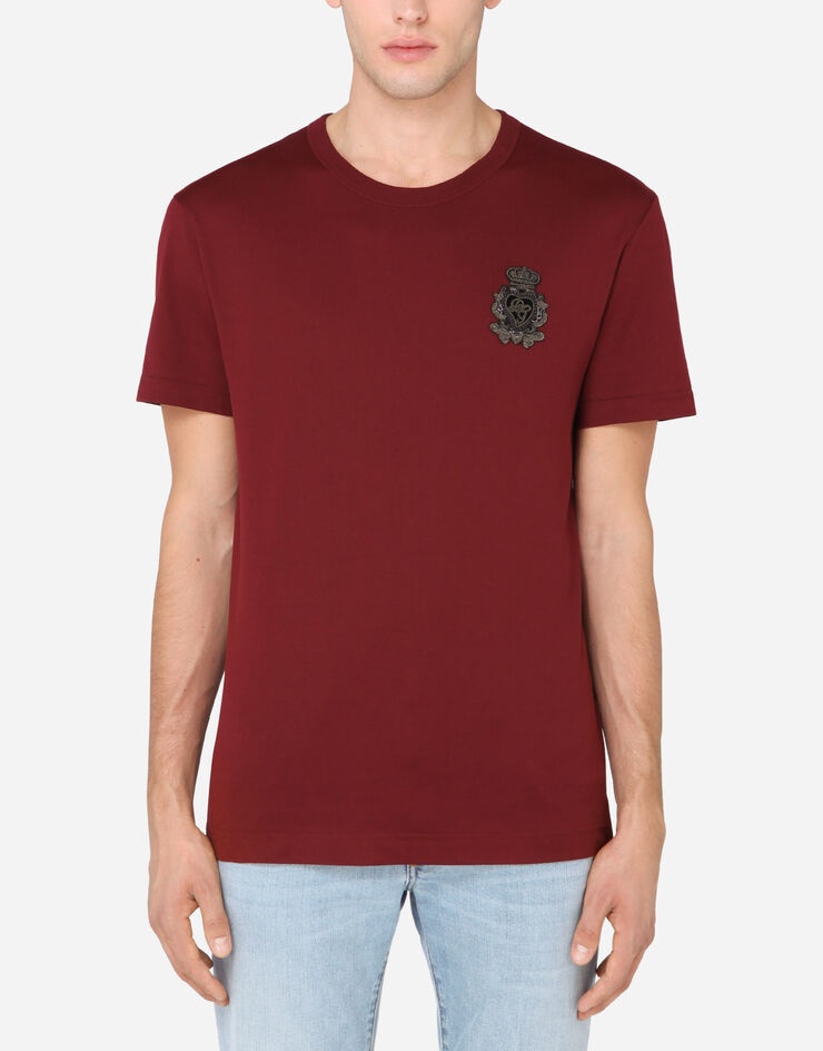 Cotton t-shirt with heraldic patch - 1