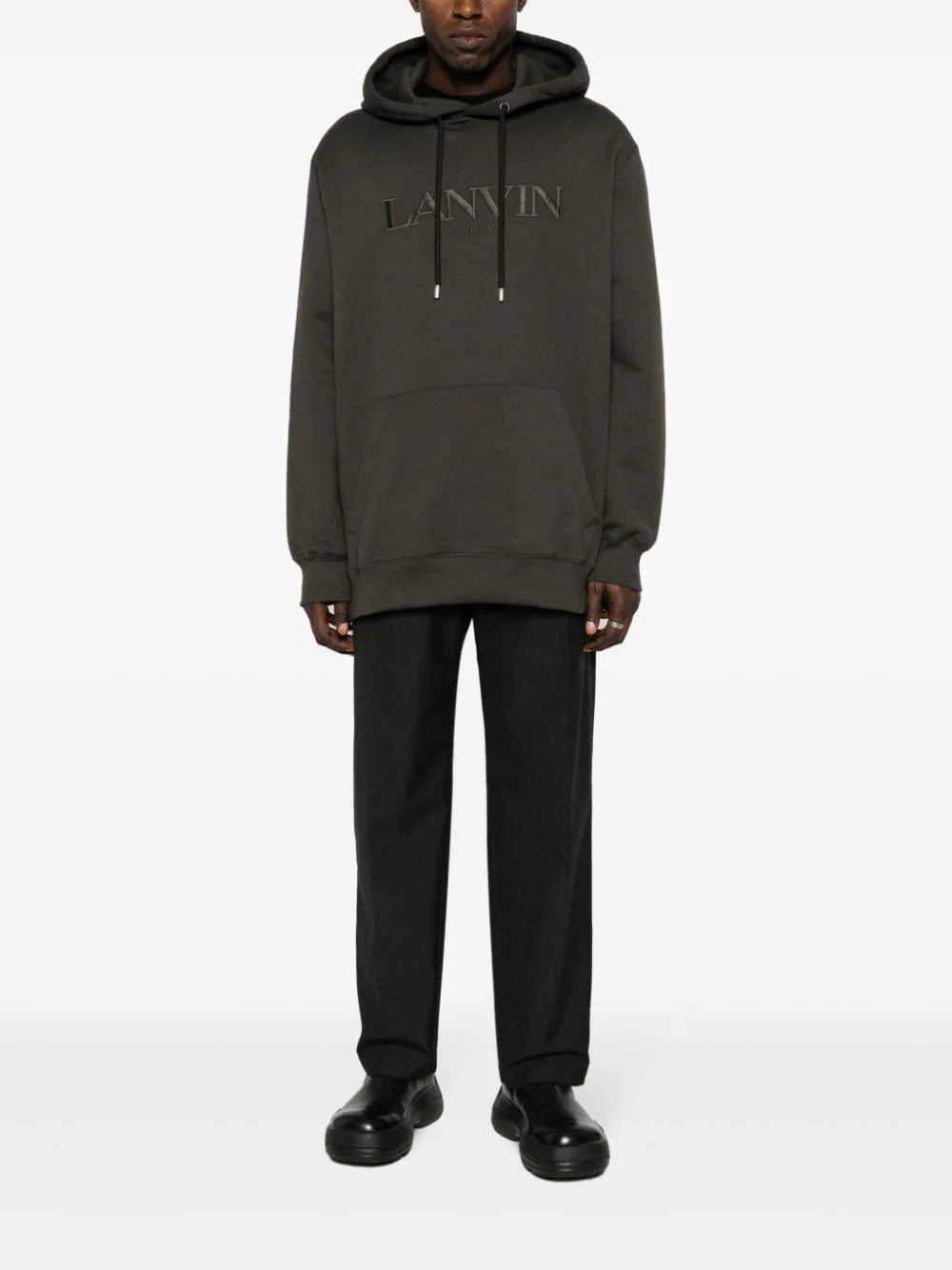 LOGO-EMBROIDERY COTTON HOODIE - 2