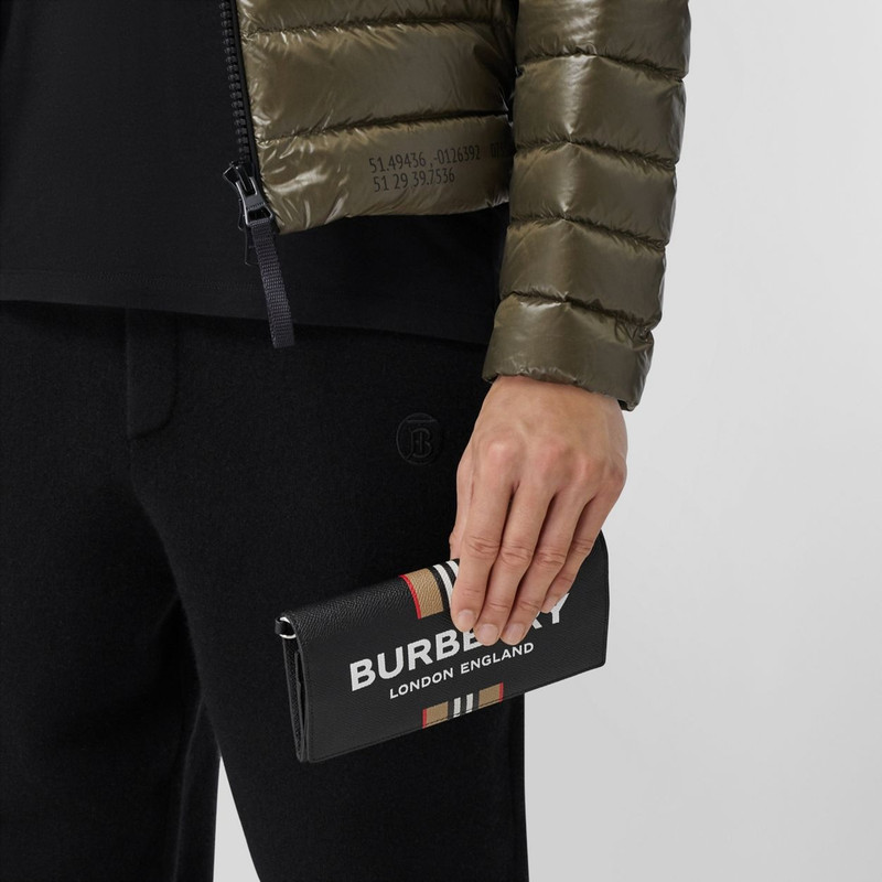 Logo Print Leather Wallet with Detachable Strap 10