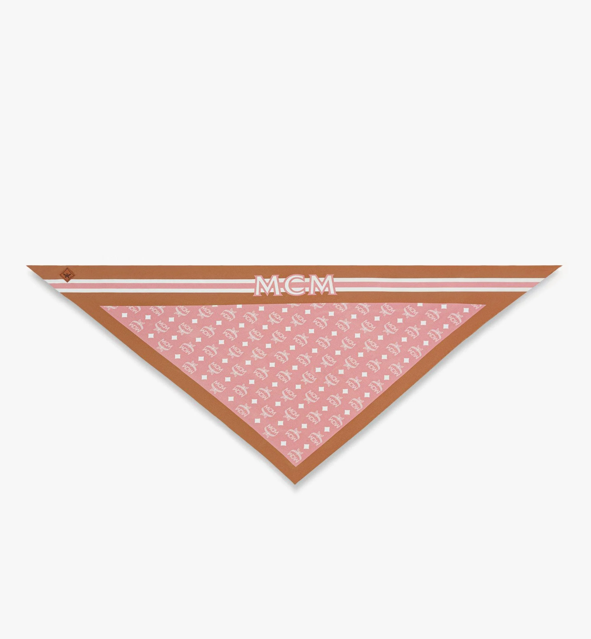 Monogram Print Triangle Silk Scarf - 1