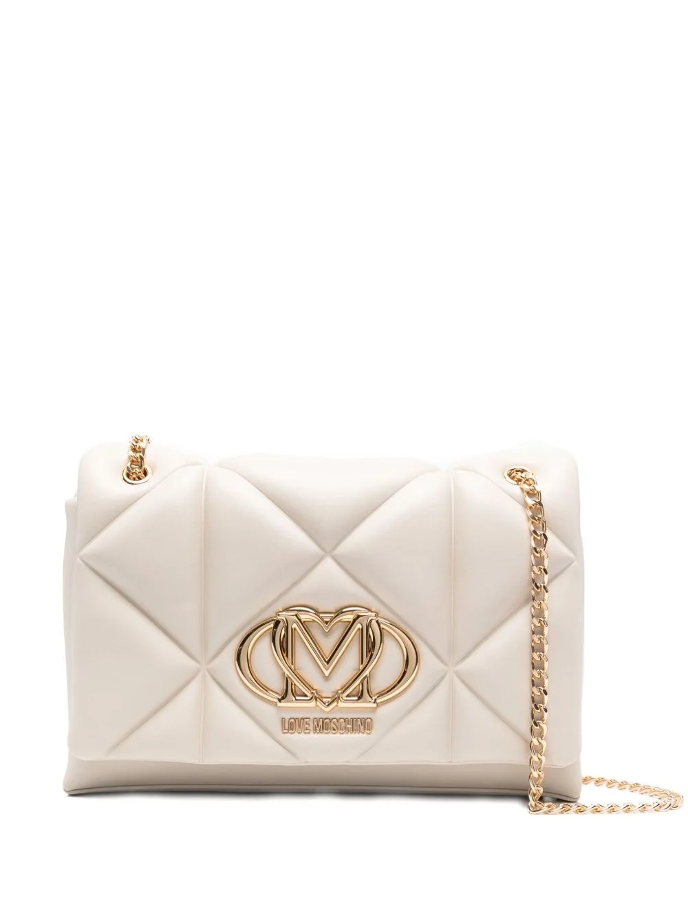 quilted logo-plaque shoulder bag - 1