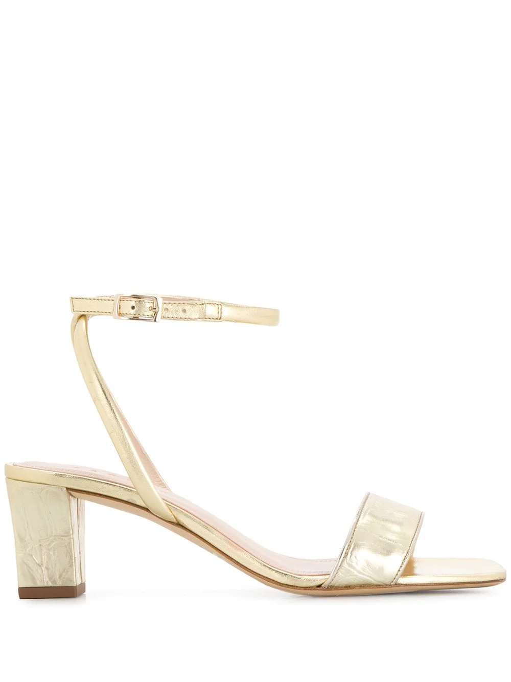 metallic strappy leather sandals - 1