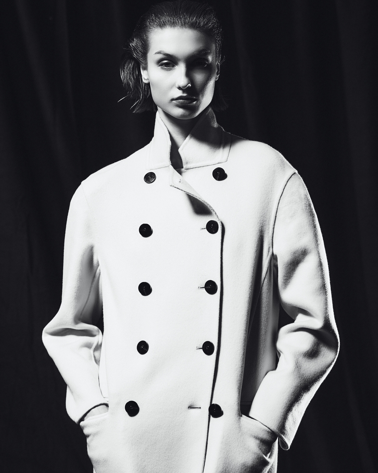 DOUBLE-BREASTED CASHMERE DOUBLE CLOTH COAT - 6