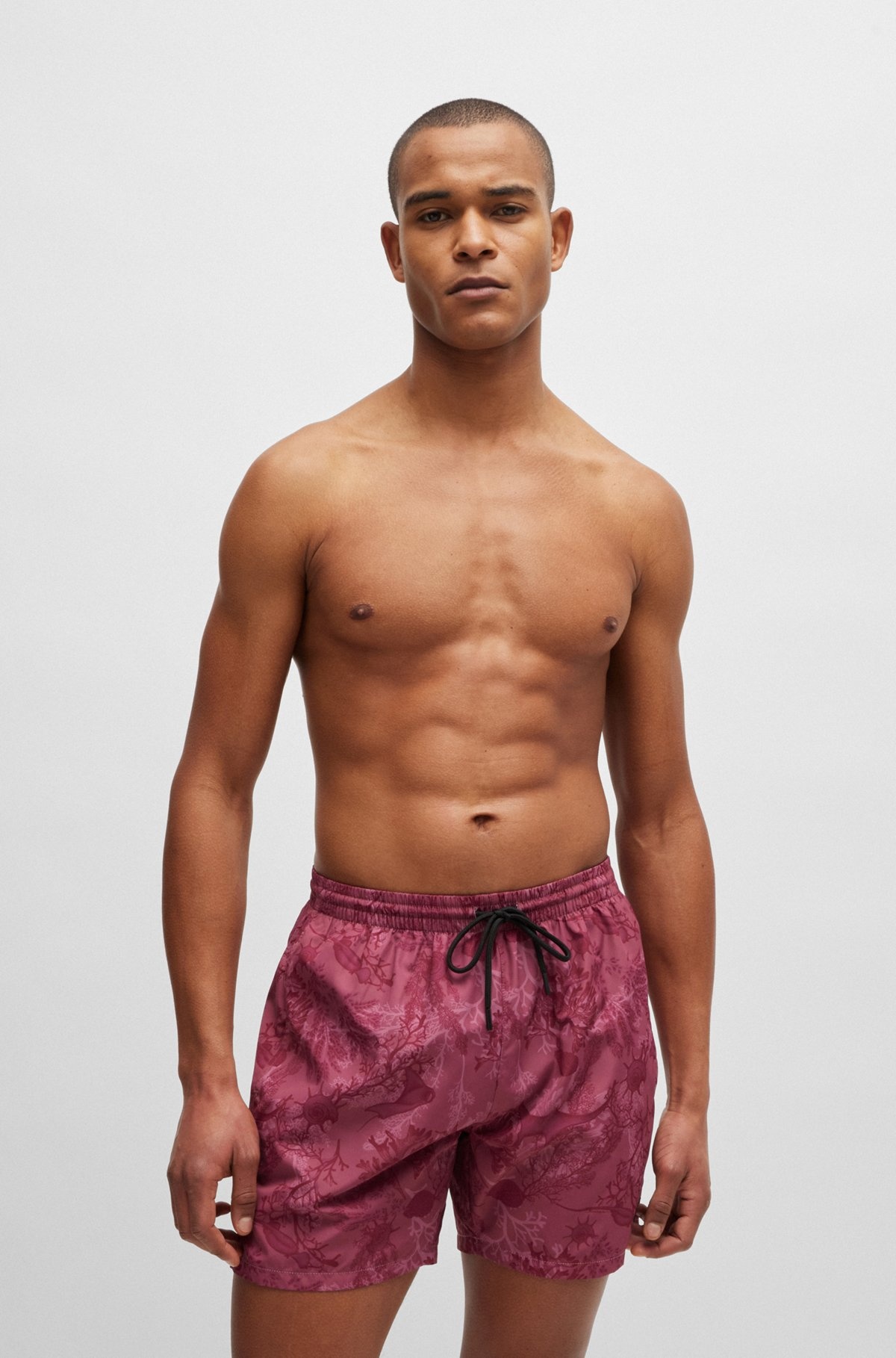 LOGO-BADGE SWIM SHORTS WITH SEASONAL PRINT - 2