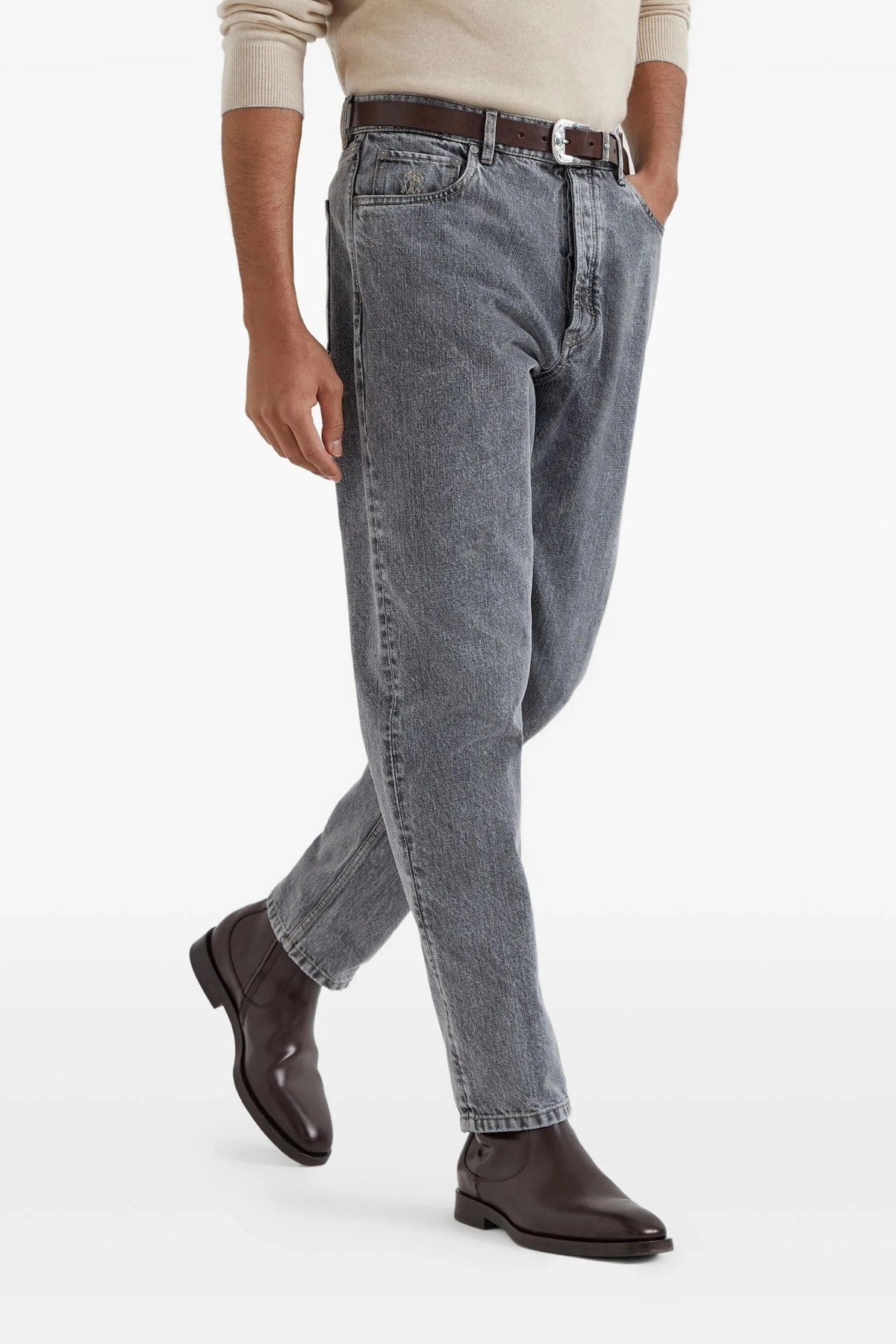 'Greyscale' denim jeans - 2