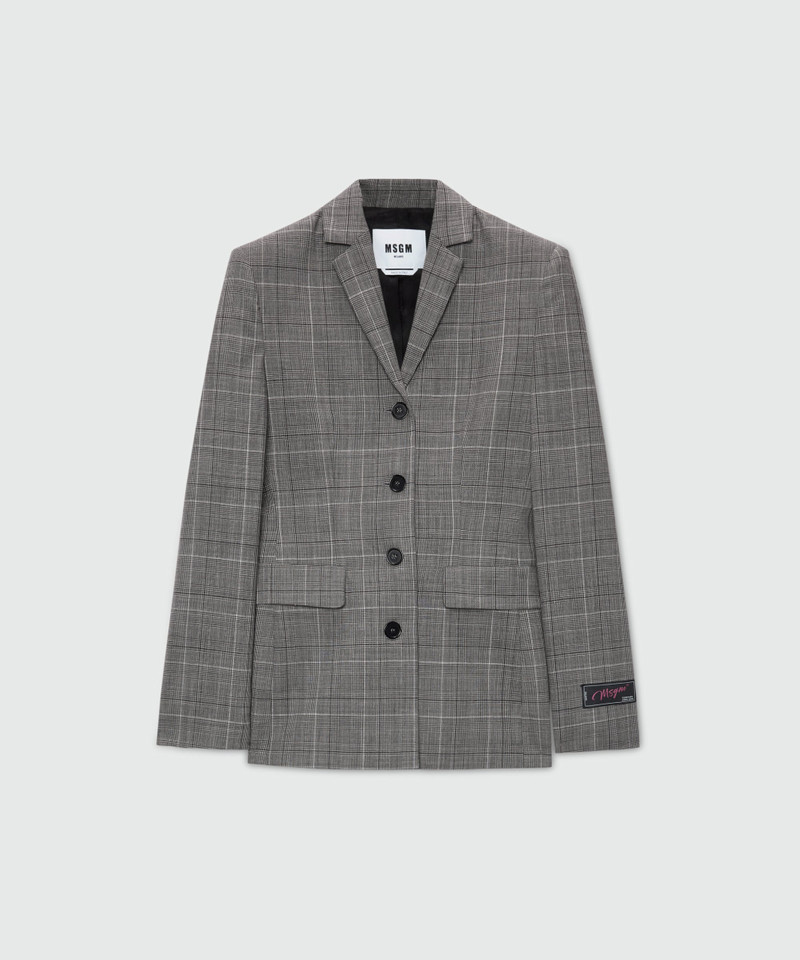 Prince of Wales wool single-breasted jacket. 1